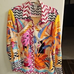 Rachel Zoe Multicolor Graphic Blouse
